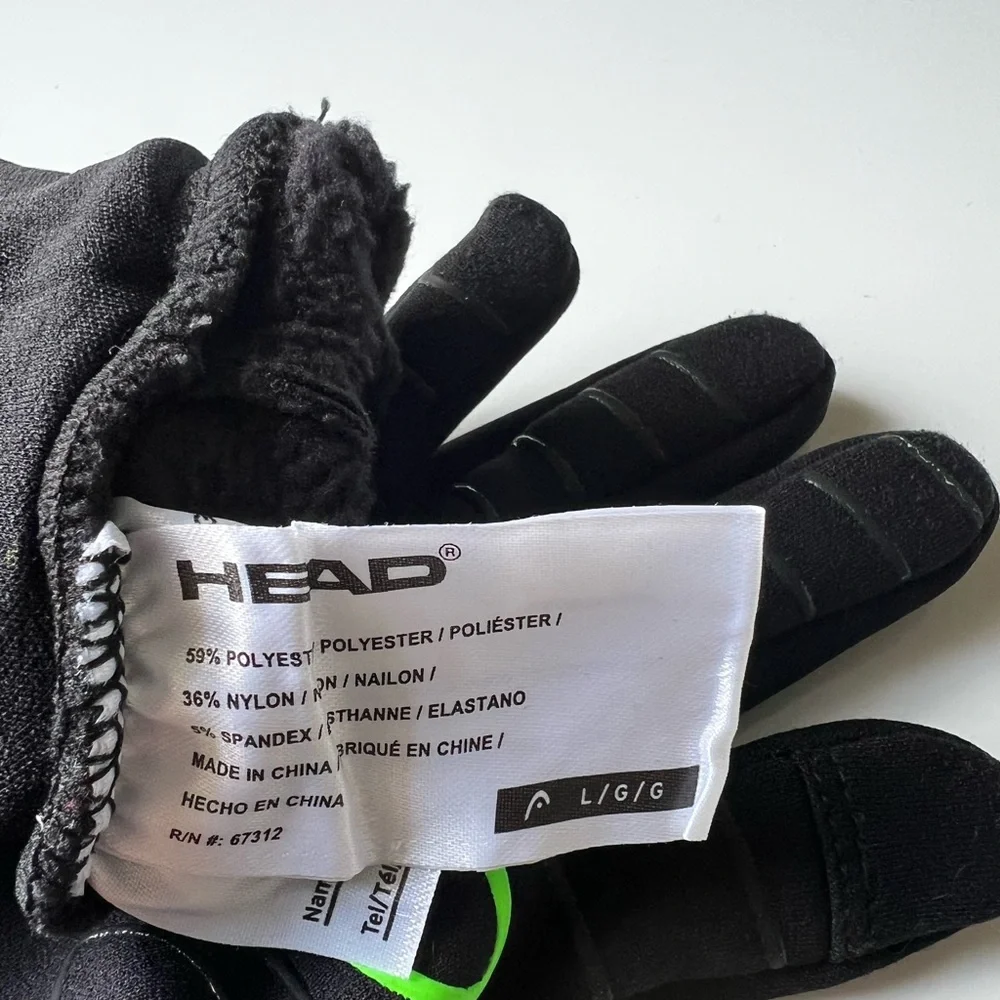 HEAD Brand Black and Neon Green Kids’ Touchscreen Gloves